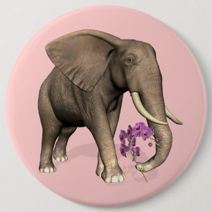 Elefant mit rosa Orchid Button
