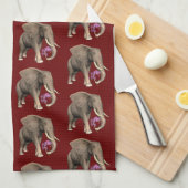 Elefant mit rosa Orchid Handtuch (Viertel Falte)