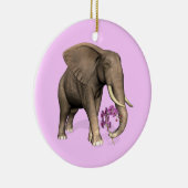 Elefant mit rosa Orchid Keramikornament (Rechts)