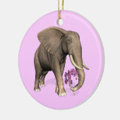 Elefant mit rosa Orchid Keramikornament (Links)