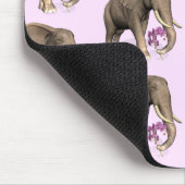 Elefant mit rosa Orchid Mousepad (Ecke)