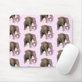 Elefant mit rosa Orchid Mousepad (Mit Mouse)