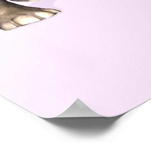 Elefant mit rosa Orchid Poster (Ecke)