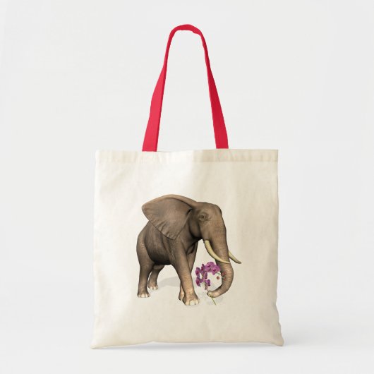 Elefant mit rosa Orchid Tragetasche (Vorne)