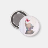 Elefant mit rosa Schmetterling Magnet (Vorderseite/Rückseite)