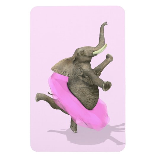 Elefant mit rosa Tutu Magnet (Vertikal)