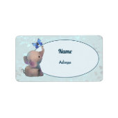 Elefant mit Schmetterling adressaufkleber (Vorne)
