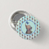 Elefant mit Schmetterling Button (Vorne & Hinten)