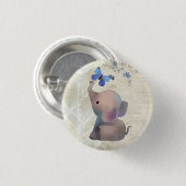 Elefant mit Schmetterling Button (Vorne & Hinten)