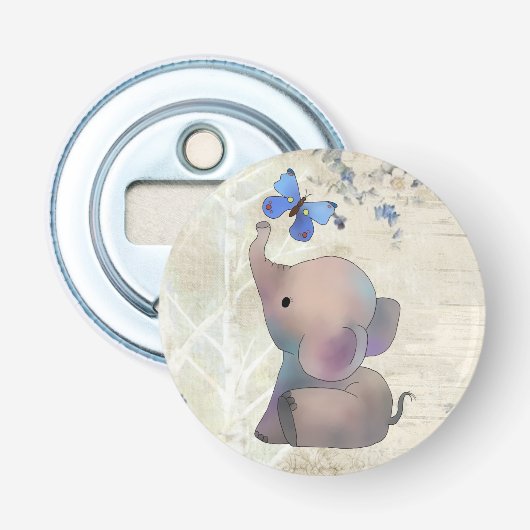 Elefant mit Schmetterling Flaschenöffner (Vorderseite)