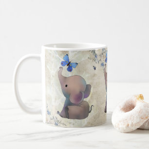 Elefant mit Schmetterling Kaffeetasse