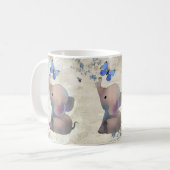 Elefant mit Schmetterling Kaffeetasse (Vorderseite Links)