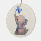 Elefant mit Schmetterling Keramik Ornament (Links)
