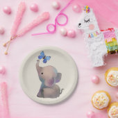 Elefant mit Schmetterling Pappteller (Party)