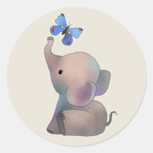 Blauer Elefant Aufkleber Zazzle De