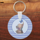 Elefant mit Schmetterling Schlüsselanhänger (Vorderseite)