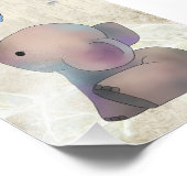 Elefant mit Schmetterling vintage Fotodruck (Ecke)