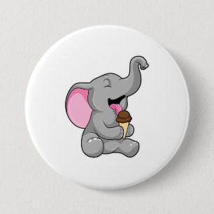 Elefant mit Schokoladeneis Button