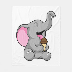 Elefant mit Schokoladeneis Fleecedecke