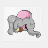 Elefant mit Schokoladeneis Fleecedecke (Vorderseite (Horizontal))