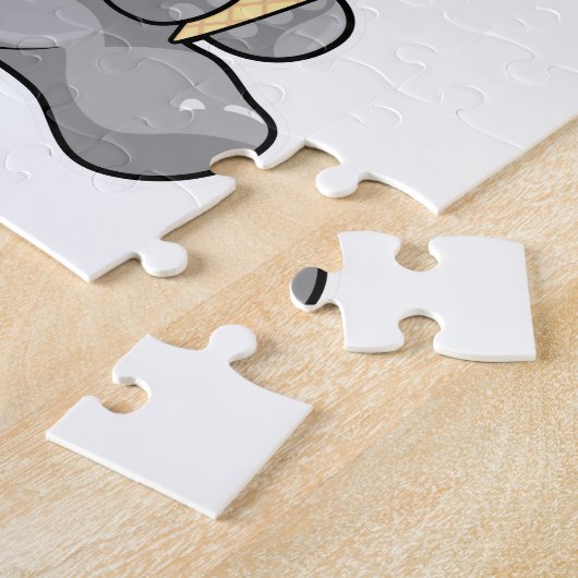 Elefant mit Schokoladeneis Puzzle (Seite)