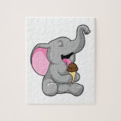 Elefant mit Schokoladeneis Puzzle (Vertikal)