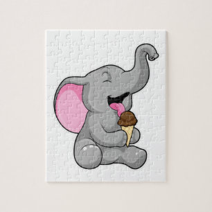 Elefant mit Schokoladeneis Puzzle