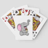 Elefant mit Schokoladeneis Spielkarten (Rückseite)