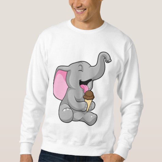 Elefant mit Schokoladeneis Sweatshirt (Vorderseite)