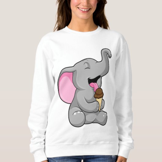 Elefant mit Schokoladeneis Sweatshirt (Vorderseite)