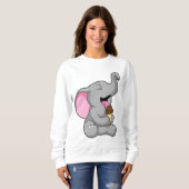 Elefant mit Schokoladeneis Sweatshirt (Vorne ganz)