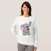 Elefant mit Schokoladeneis T-Shirt (Vorne ganz)