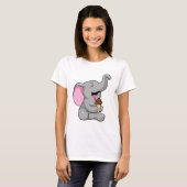 Elefant mit Schokoladeneis T-Shirt (Vorne ganz)