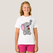Elefant mit Schokoladeneis T-Shirt (Vorne ganz)