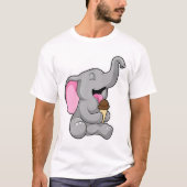 Elefant mit Schokoladeneis T-Shirt (Vorderseite)