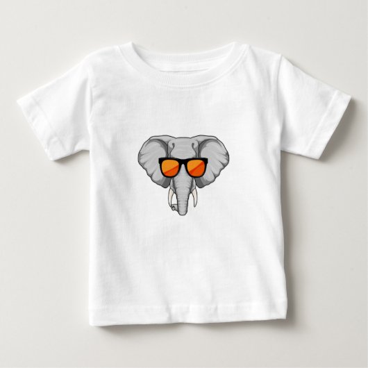Elefant mit Sonnenbrille Baby T-shirt (Vorderseite)