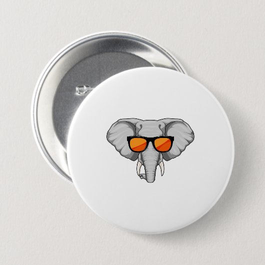 Elefant mit Sonnenbrille Button (Vorne & Hinten)
