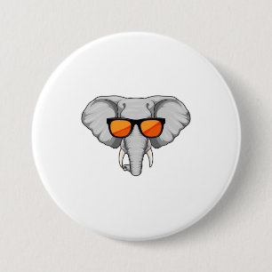 Elefant mit Sonnenbrille Button