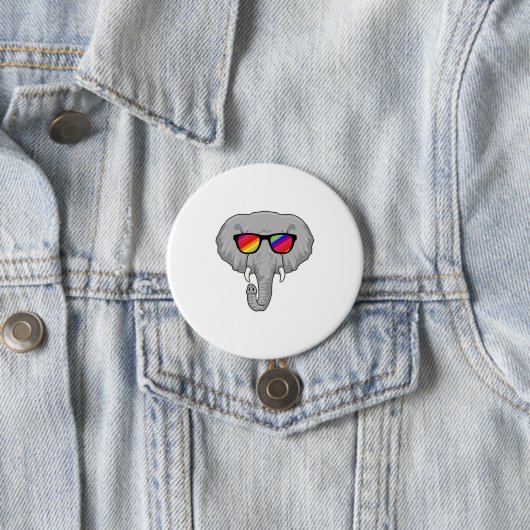 Elefant mit Sonnenbrille Button (Beispiel)