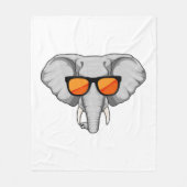 Elefant mit Sonnenbrille Fleecedecke (Vorderseite)