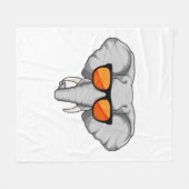 Elefant mit Sonnenbrille Fleecedecke (Vorderseite (Horizontal))