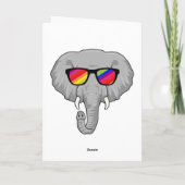 Elefant mit Sonnenbrille Karte (Rückseite)
