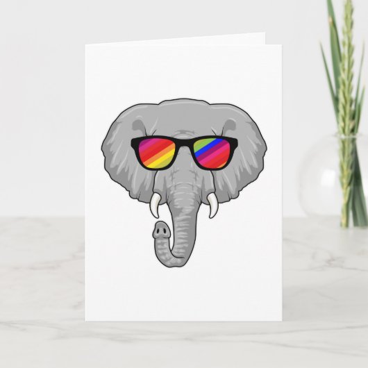 Elefant mit Sonnenbrille Karte (Vorderseite)