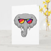 Elefant mit Sonnenbrille Karte (Gelbe Blume)