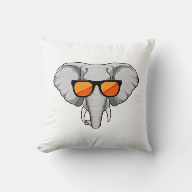 Elefant mit Sonnenbrille Kissen (Vorderseite)