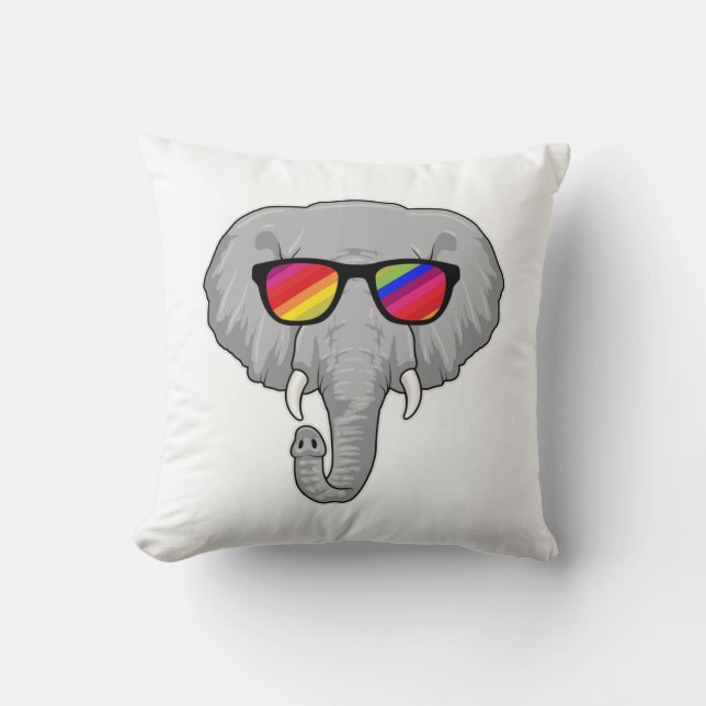 Elefant mit Sonnenbrille Kissen (Vorderseite)