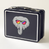 Elefant mit Sonnenbrille Metall Brotdose (Rückseite)