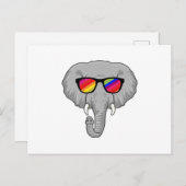 Elefant mit Sonnenbrille Postkarte (Vorne/Hinten)
