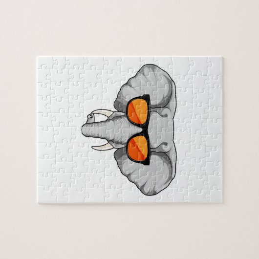 Elefant mit Sonnenbrille Puzzle (Horizontal)