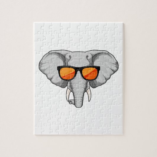 Elefant mit Sonnenbrille Puzzle (Vertikal)